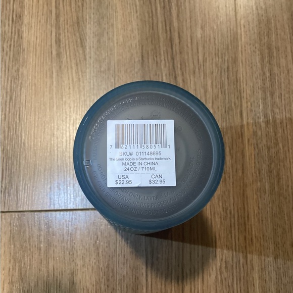 STARBUCKS Metallic Silver Tumbler with Dark Green Straw - Picture 6 of 6